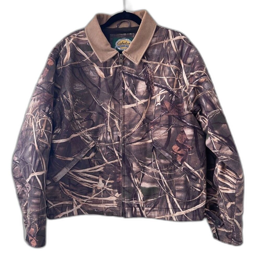 Vintage Cabela's Waterfowl/Duck Blind Canvas Bomber Jacket L
